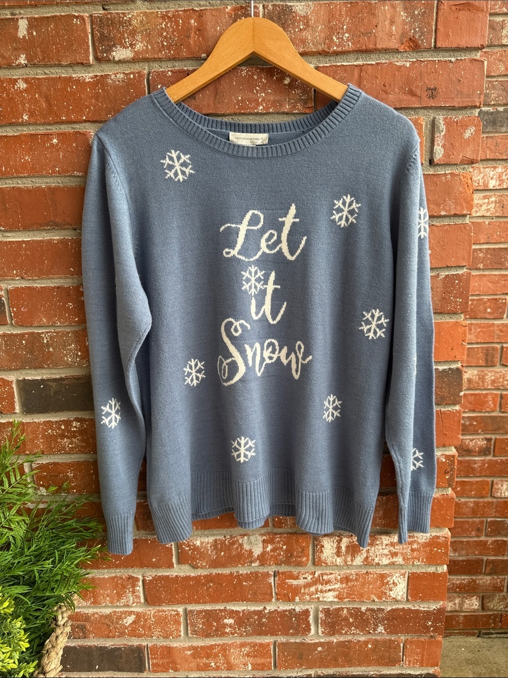 Christopher & Banks Blue 'Let it Snow' Crewneck Sweater